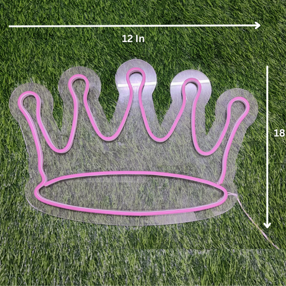 Eurotex Beautiful Crown Neon Sign, Wall Decor, Neon Signs for Living room (6x12 In)