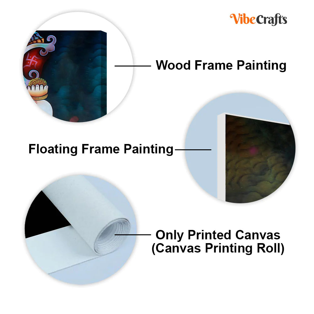 Eurotex Abstract Art Shri Ganesha, Canvas Printed, Beautiful Simple Wall Paintings Eurotex