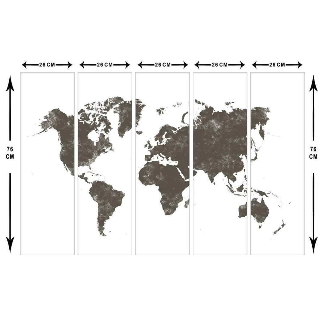 World Tour Painting, Framed Modern Canvas Wall Art for Home (24x48 In)