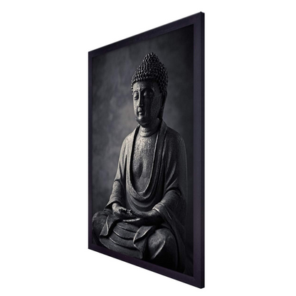 Buddha Painting, Framed Religious Canvas Wall Art for Living Room (24x48 In)