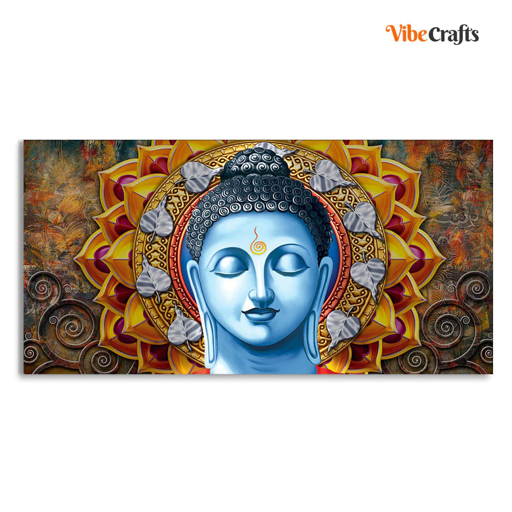 Eurotex Lord Gautam Buddha Serene Face, Canvas Printed, Home Wall Painting Eurotex