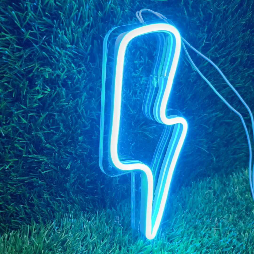 Eurotex Thunderbolt Neon Sign - 9x4 In, Blue