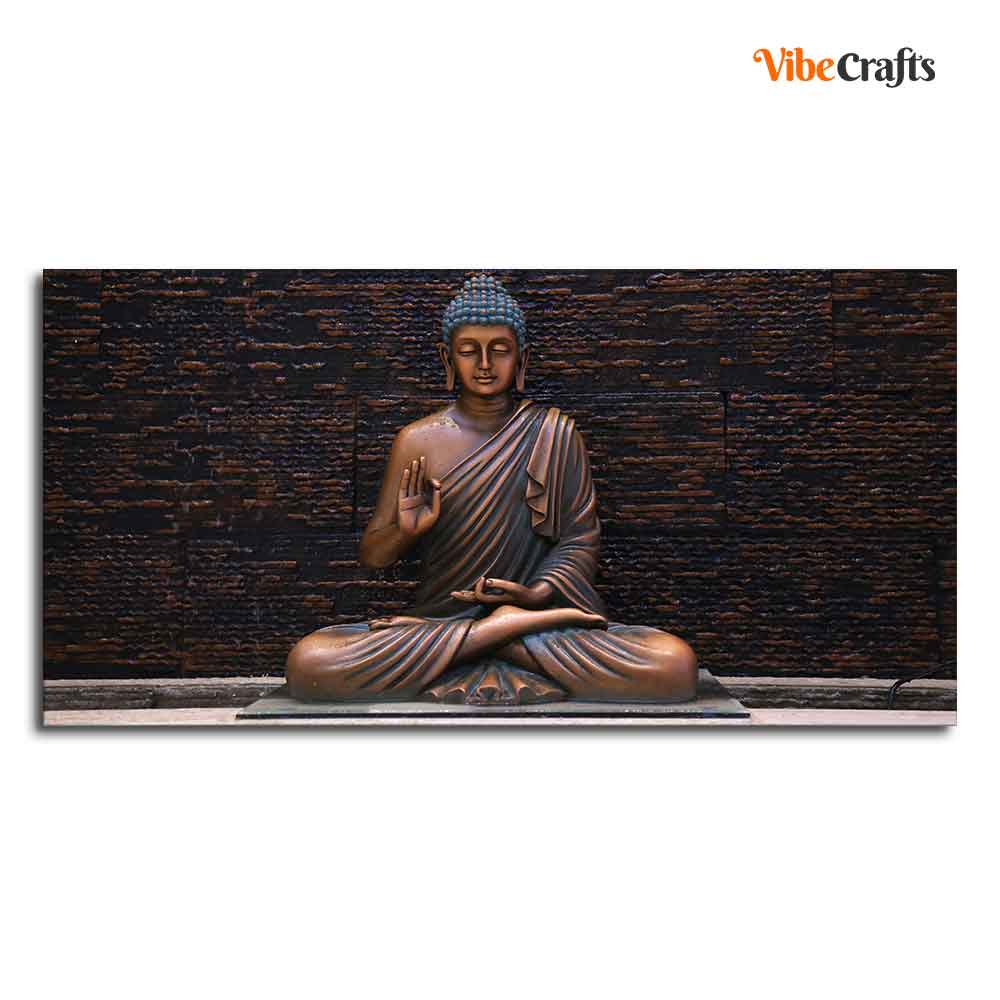 Eurotex Lord Buddha Meditating Statue, Canvas Printed, Beautiful Wall Paintings Eurotex