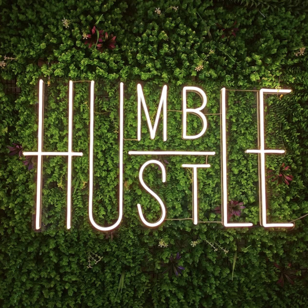 Eurotex Humble Hustle Neon Sign, Wall Decor, Neon Signs for room (14x20 In)
