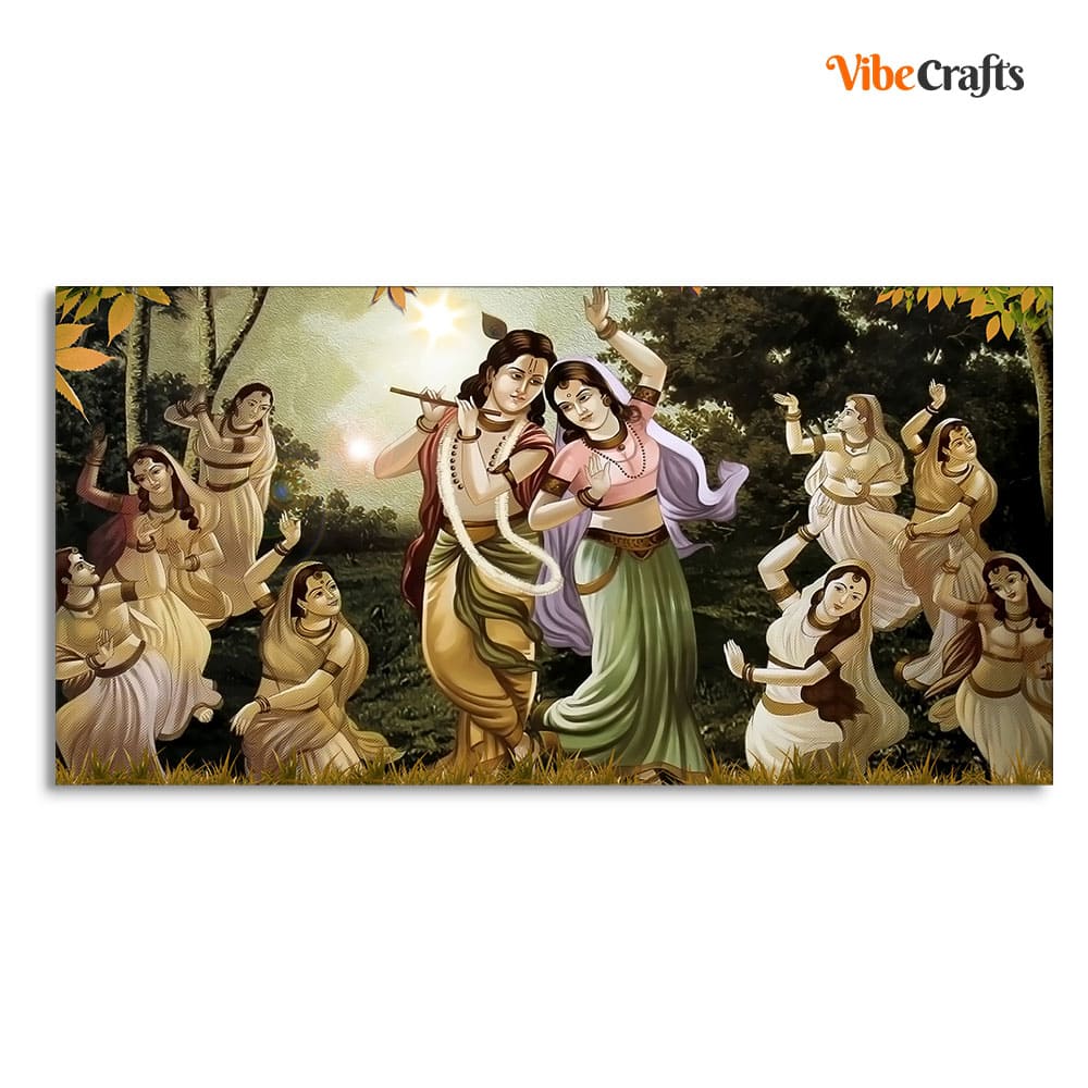 Eurotex Radha Krishna Raas Leela, Canvas Printed, Paintings For Living Room Eurotex