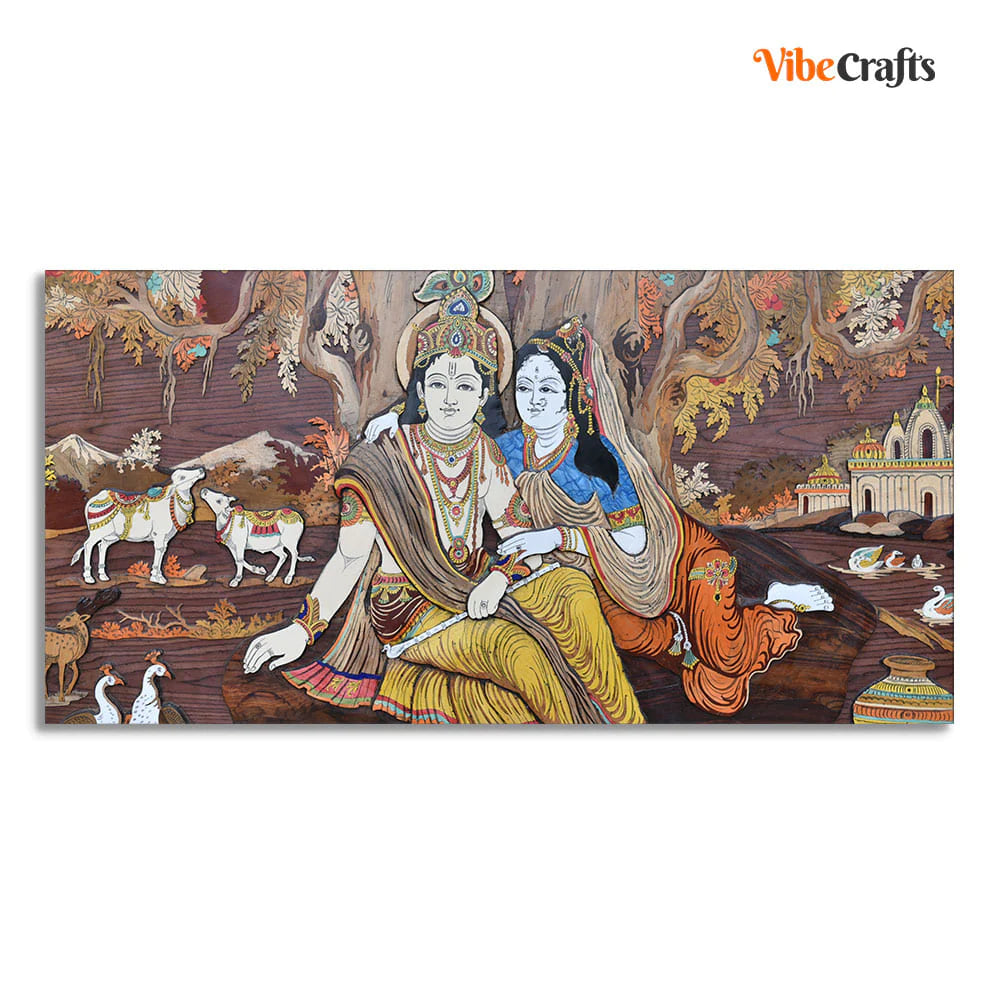 Eurotex Radha Krishna, Canvas Printed, Beautiful Simple Wall Paintings Eurotex