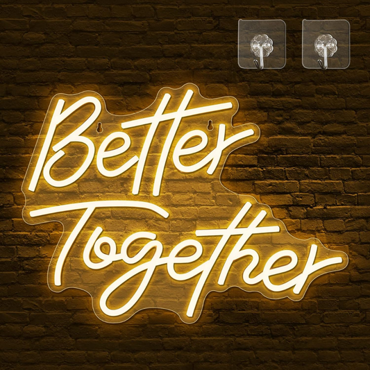 Eurotex Beautiful Better Together Neon Sign, Neon Signs for Living room (17x18 In)