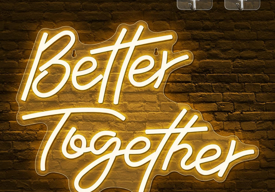 Eurotex Beautiful Better Together Neon Sign, Neon Signs for Living room (17x18 In)