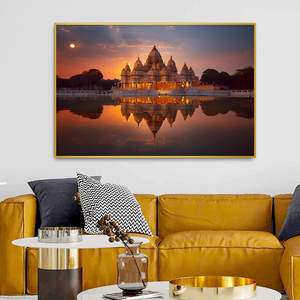 Eurotex Elegant Ram Janmabhoomi, Canvas Printed, Wall Painting For Drawing Room