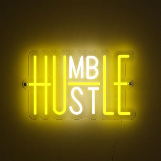 Eurotex Humble Hustle Neon Sign, Wall Decor, Neon Signs for room (14x20 In)