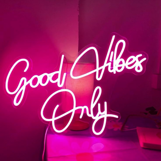 Eurotex Good vibes Only Neon Sign, Wall Decor, Neon Signs for room (24x20 In)