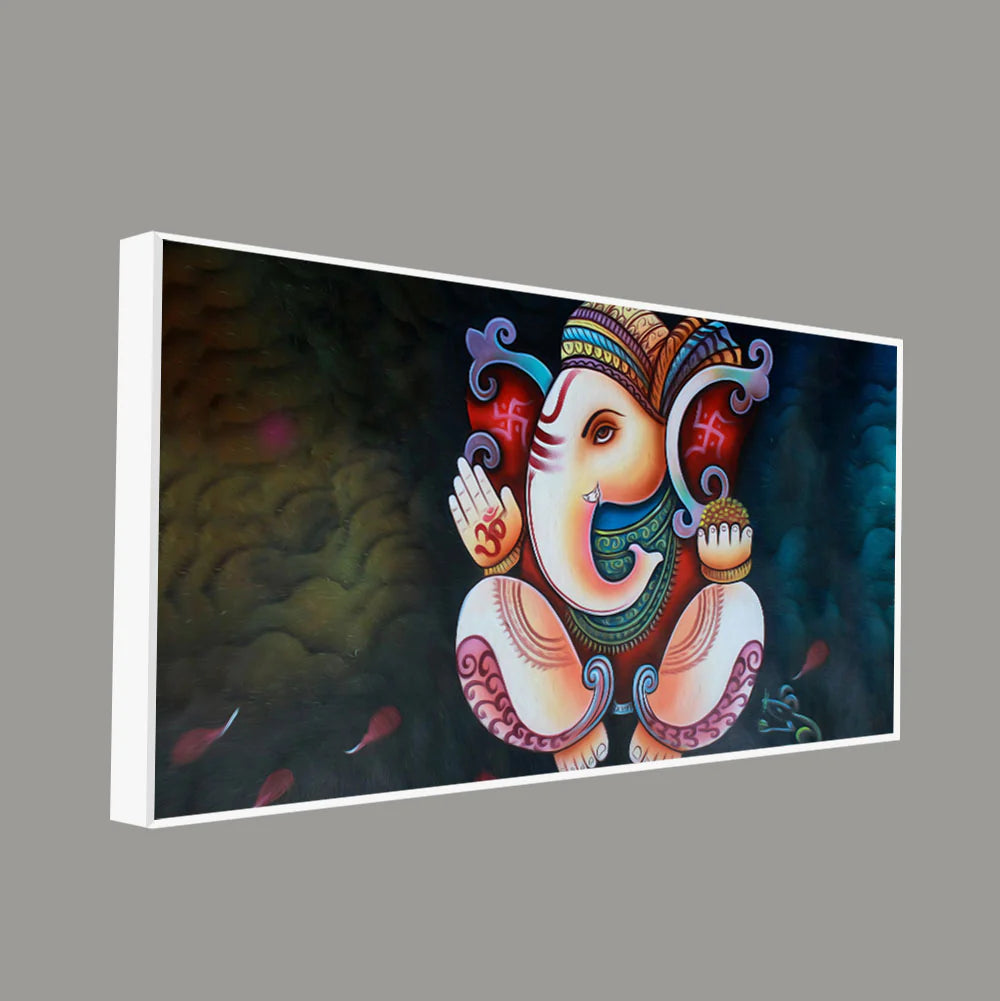 Eurotex Abstract Art Shri Ganesha, Canvas Printed, Beautiful Simple Wall Paintings Eurotex