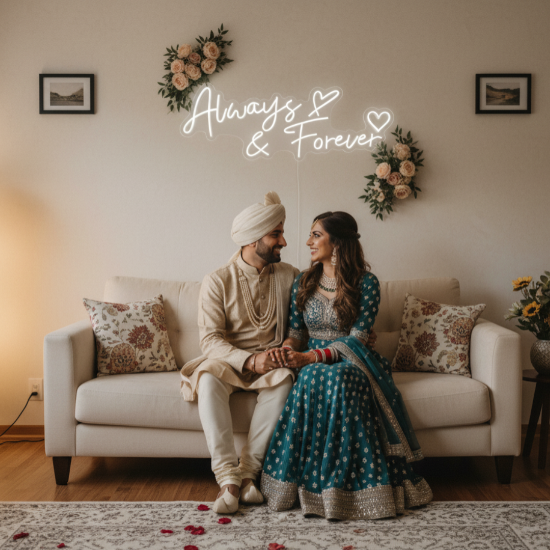 Eurotex LED Always & Forever Neon Light – Couple Wedding Decor Sign, Perfect Wedding Gift & Reception Backdrop Light