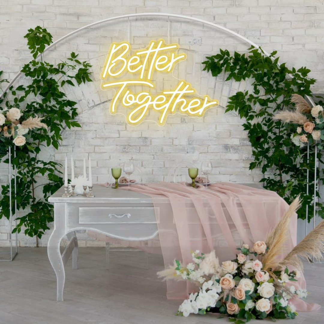 Eurotex Beautiful Better Together Neon Sign, Neon Signs for Living room (17x18 In)