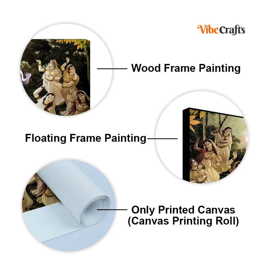 Eurotex Radha Krishna Raas Leela, Canvas Printed, Paintings For Living Room Eurotex