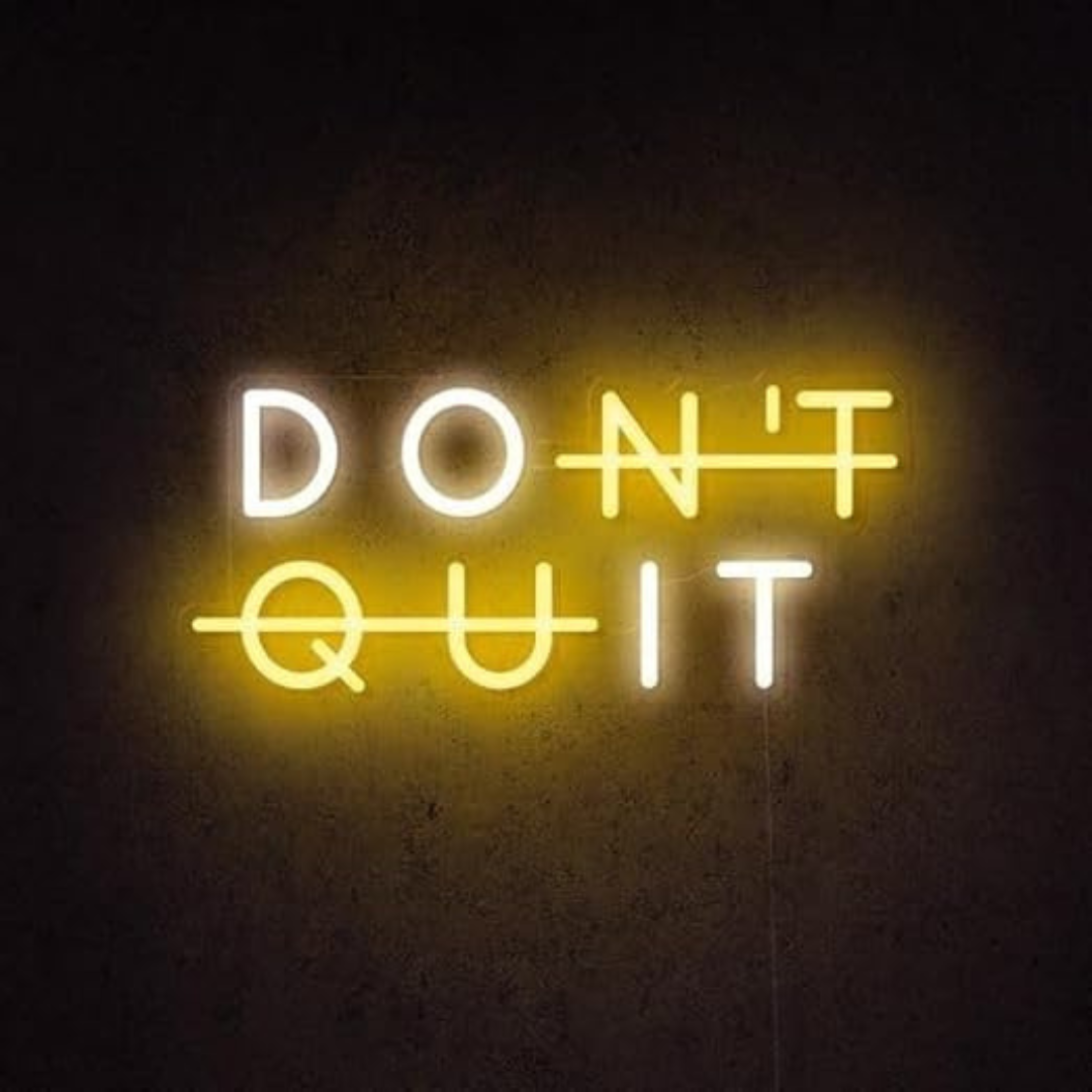 Eurotex Don't Quit Neon Sign, Wall Decor, Neon Signs for Gym (12x18 In)