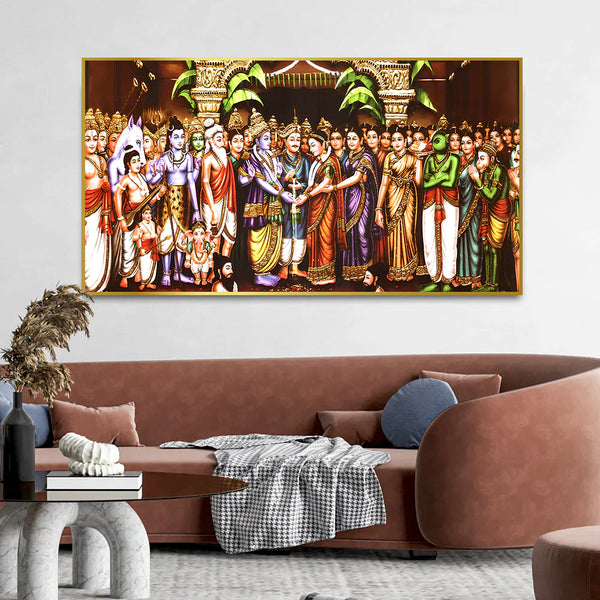 Eurotex Elegant Shri Ram & Mata Sita Swayamber, Canvas Printed, Wall Art & Paintings