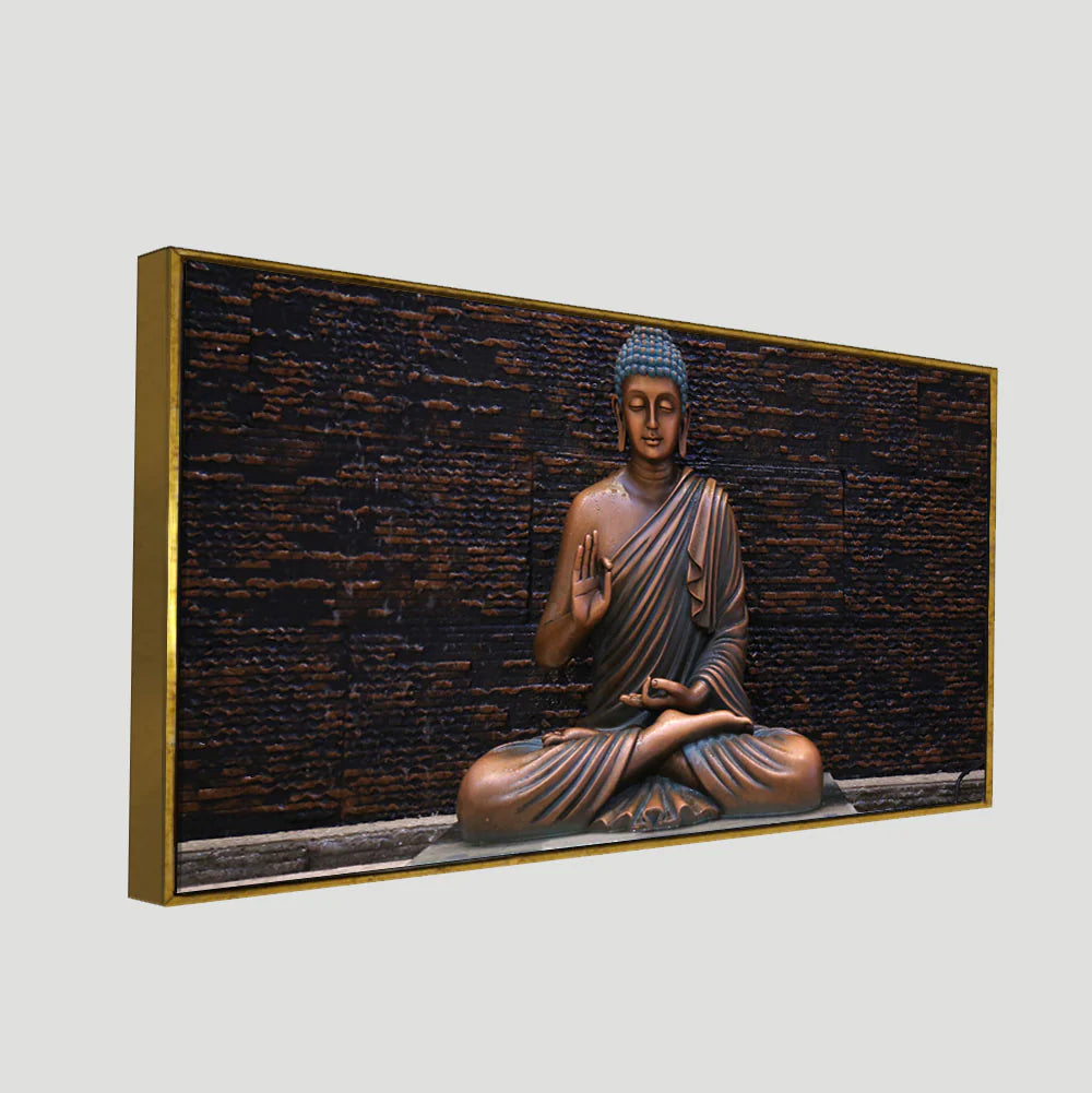 Eurotex Lord Buddha Meditating Statue, Canvas Printed, Beautiful Wall Paintings Eurotex