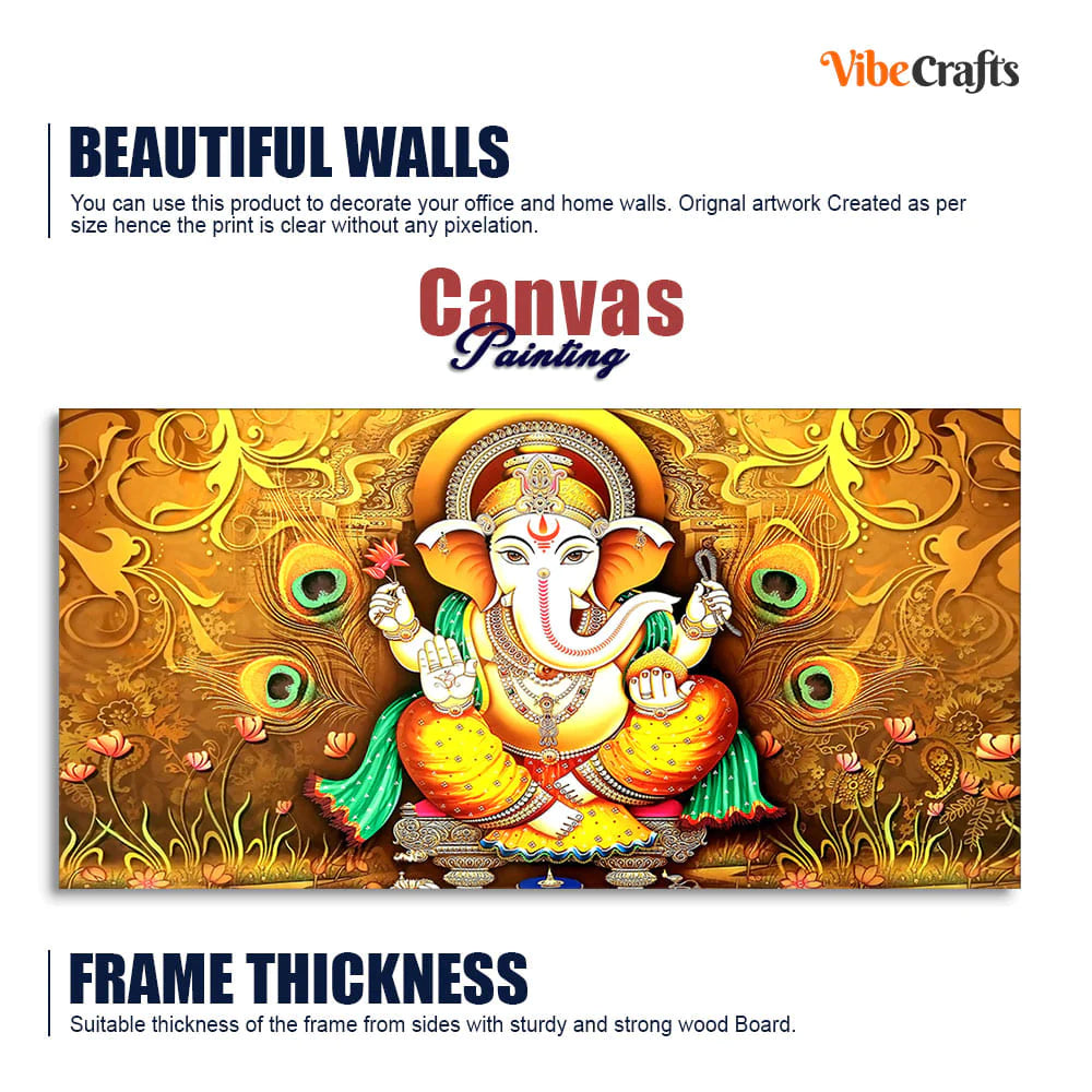 Eurotex Vignaharta Ganesh, Canvas Printed, Premium Wall Painting For Living Room Eurotex