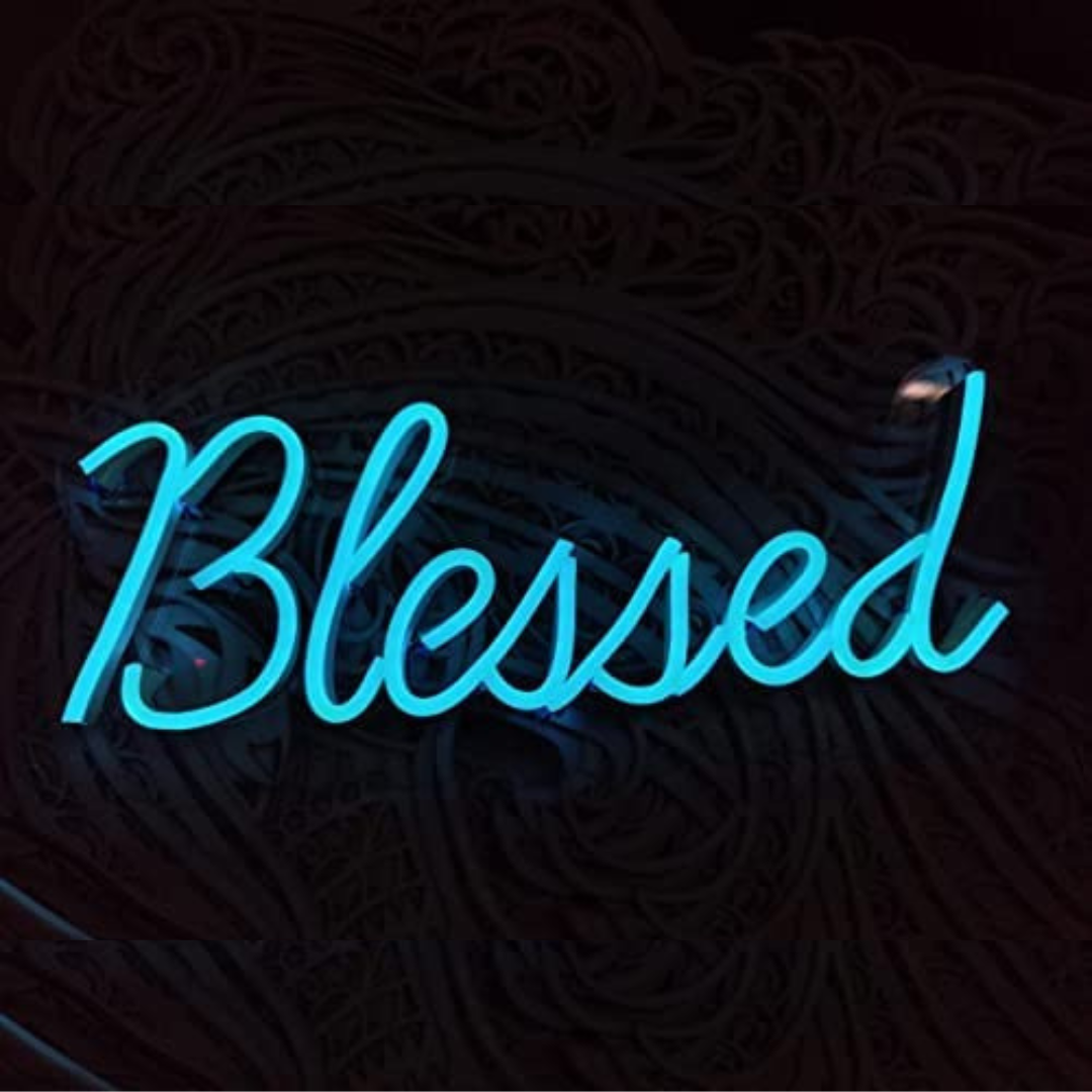 Eurotex Beautiful Blessed Neon Sign, Wall Decor, Neon Signs for room (8x14 In)