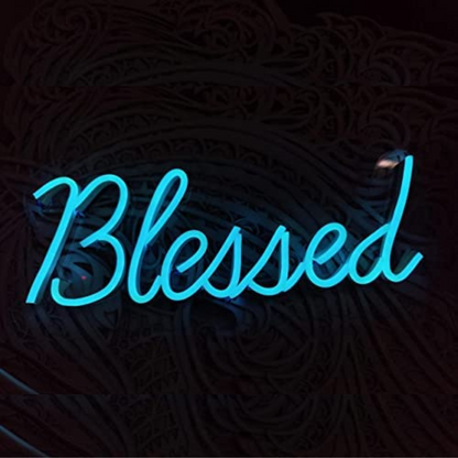 Eurotex Beautiful Blessed Neon Sign, Wall Decor, Neon Signs for room (8x14 In)