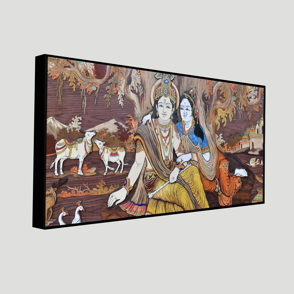 Eurotex Radha Krishna, Canvas Printed, Beautiful Simple Wall Paintings Eurotex