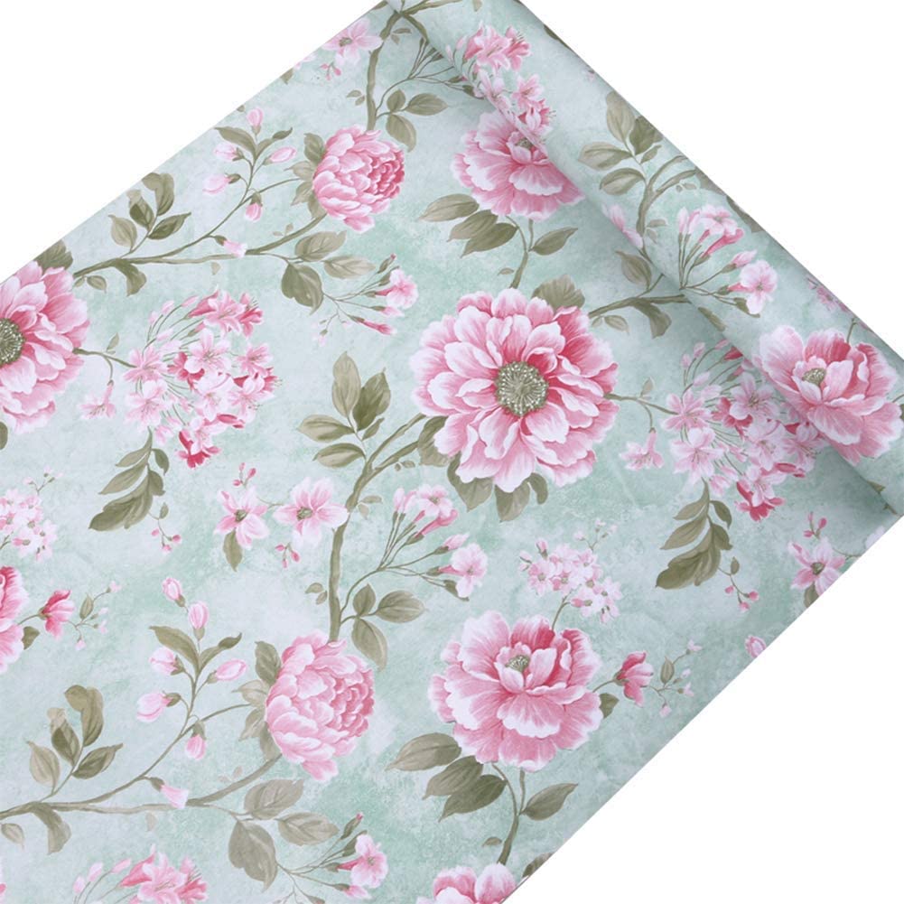 Eurotex Self Adhesive Removable Peel and Stick Wallpaper 45 x 300 cm (Pink Spring Cherry) Eurotex