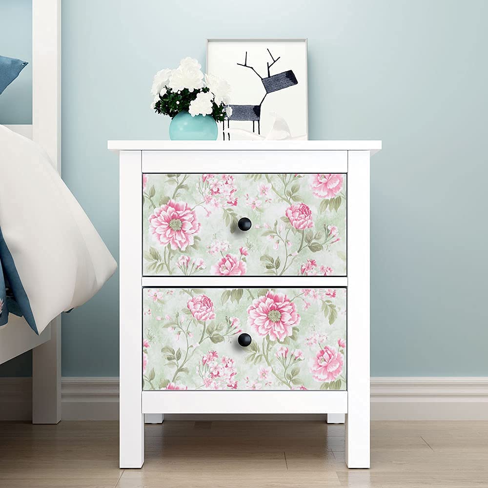 Eurotex Self Adhesive Removable Peel and Stick Wallpaper 45 x 300 cm (Pink Spring Cherry) Eurotex