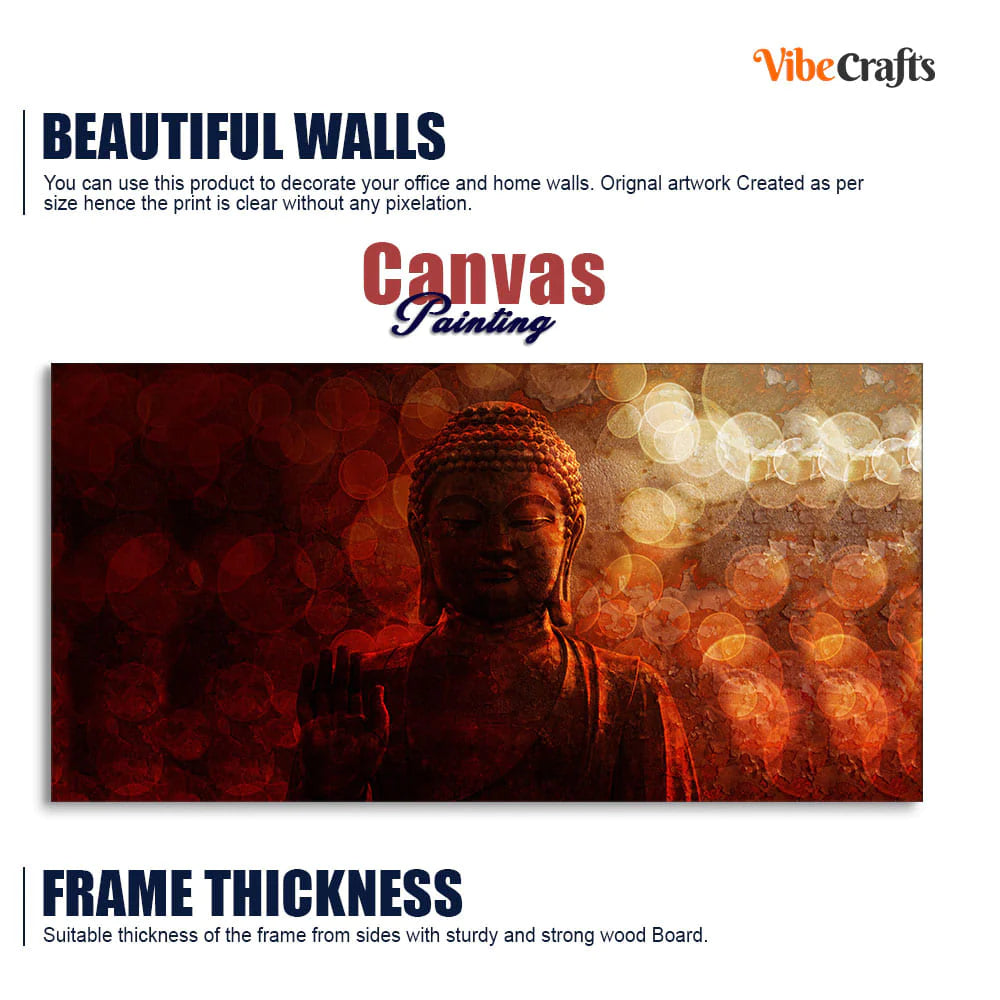 Eurotex Lord Buddha Sculpture, Canvas Printed, Beautiful Simple Wall Paintings Eurotex
