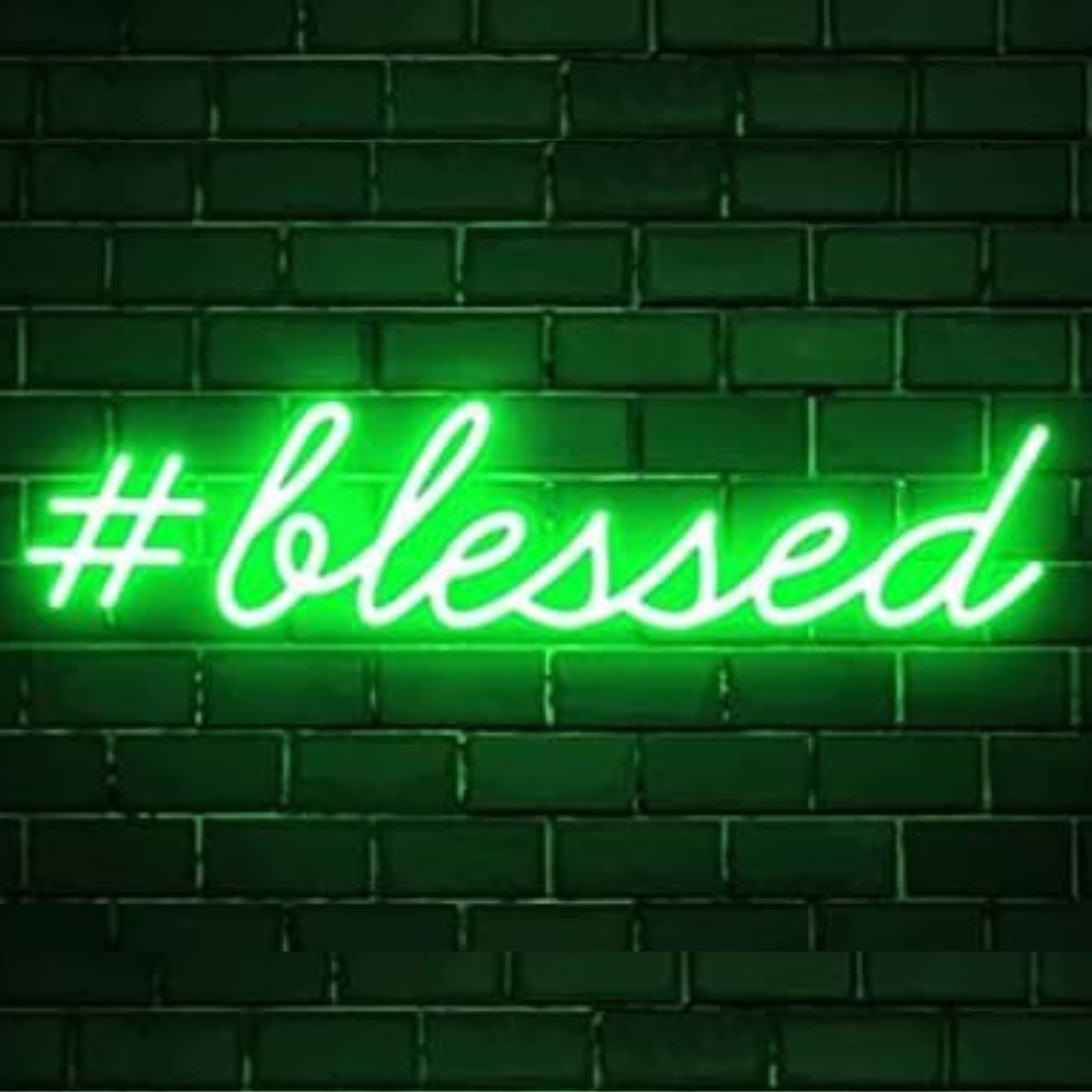 Eurotex Beautiful Blessed Neon Sign, Wall Decor, Neon Signs for room (8x14 In)