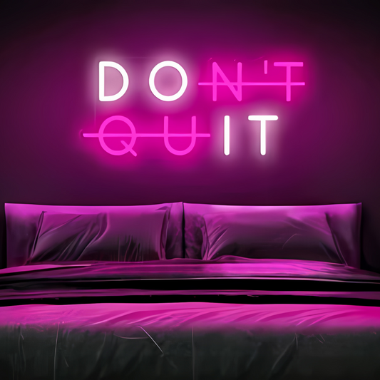 Eurotex Don't Quit Neon Sign, Wall Decor, Neon Signs for Gym (12x18 In)