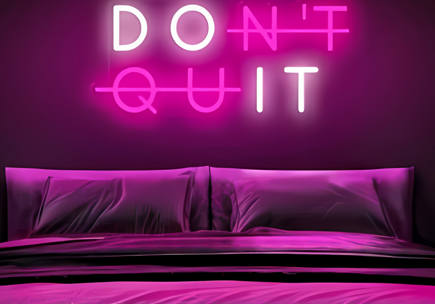 Eurotex Don't Quit Neon Sign, Wall Decor, Neon Signs for Gym (12x18 In)