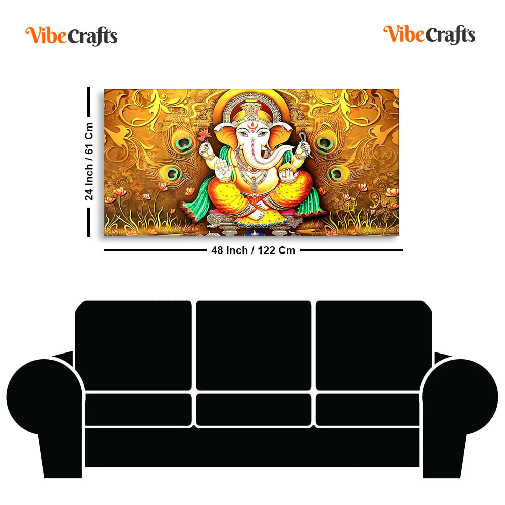 Eurotex Vignaharta Ganesh, Canvas Printed, Premium Wall Painting For Living Room Eurotex
