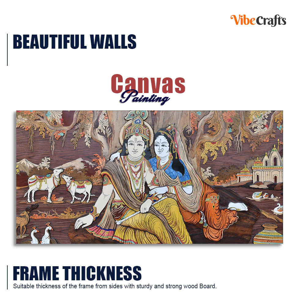Eurotex Radha Krishna, Canvas Printed, Beautiful Simple Wall Paintings Eurotex