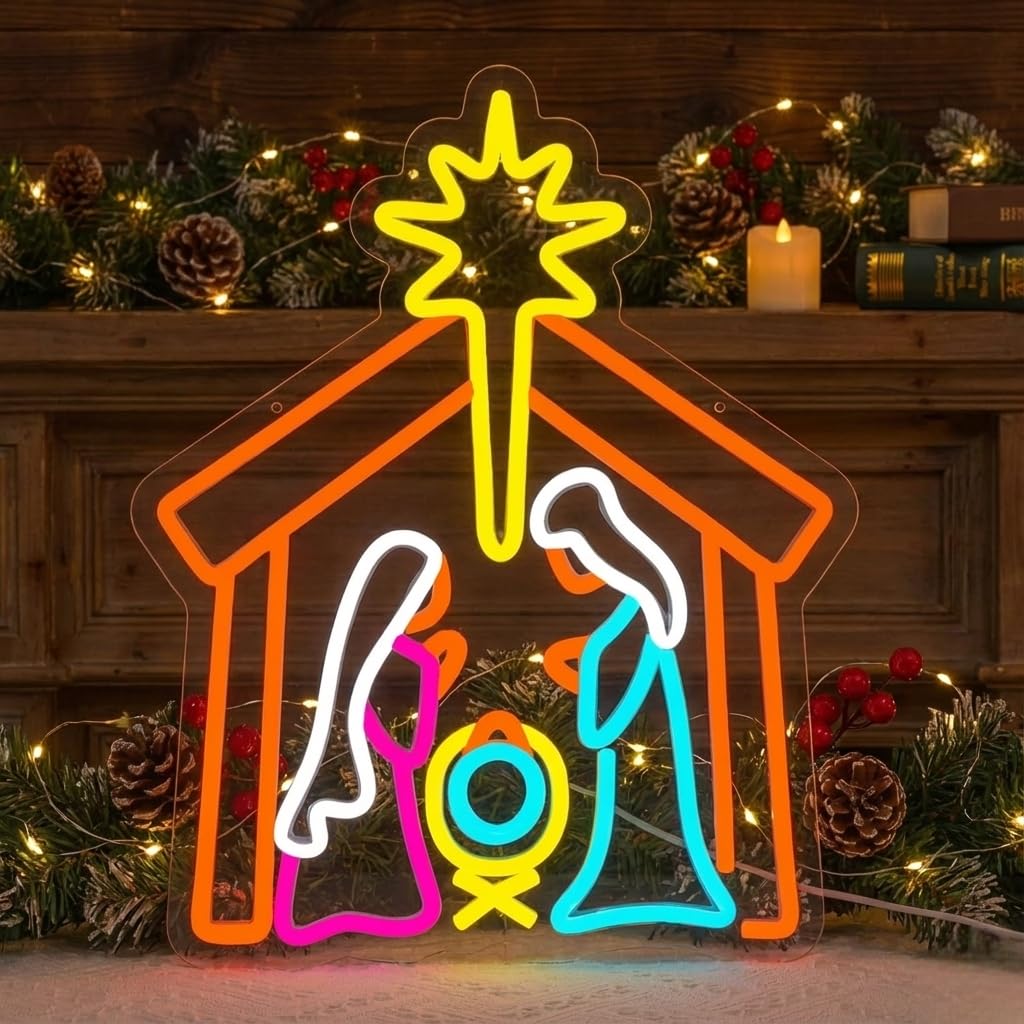 Man Cave & Xmas Party Christmas Neon Sign | Neon Sign Merry Christmas (18In x 18In)