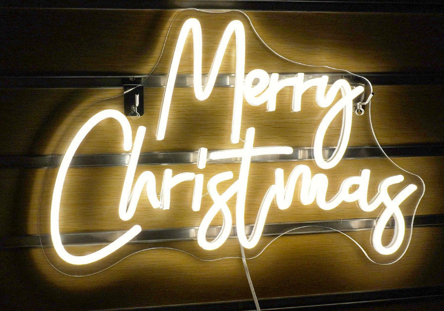 Eurotex Merry Christmas Neon Signs for Wall Decor - Merry Christmas 01  (8 inch X 17 inch, Warm White)