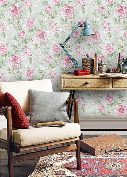 Eurotex Self Adhesive Removable Peel and Stick Wallpaper 45 x 300 cm (Pink Spring Cherry) Eurotex