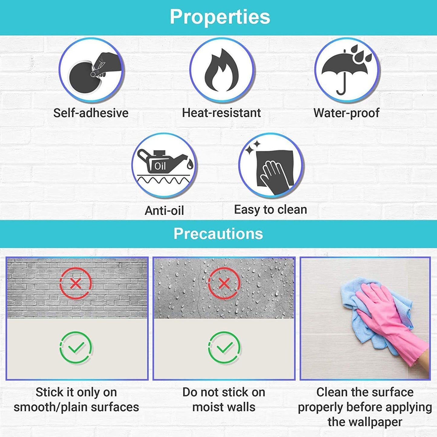 Eurotex Self Adhesive Wallpaper Waterproof Vinyl Stickers PVC Wall Papers 45cm x 300cm (Black & White Check) Eurotex