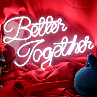 Eurotex Beautiful Better Together Neon Sign, Neon Signs for Living room (17x18 In)