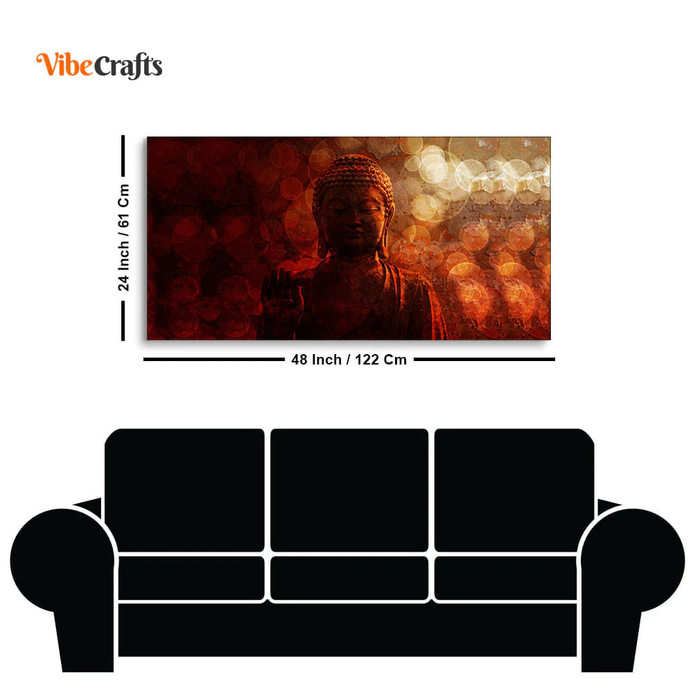 Eurotex Lord Buddha Sculpture, Canvas Printed, Beautiful Simple Wall Paintings Eurotex