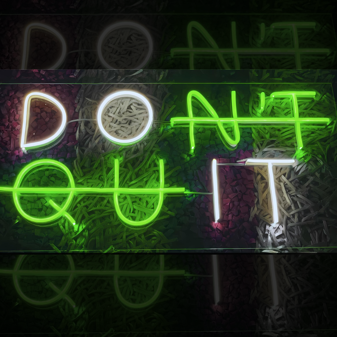 Eurotex Don't Quit Neon Sign, Wall Decor, Neon Signs for Gym (12x18 In)