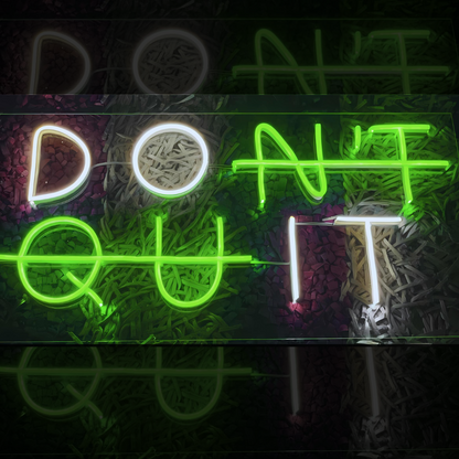 Eurotex Don't Quit Neon Sign, Wall Decor, Neon Signs for Gym (12x18 In)