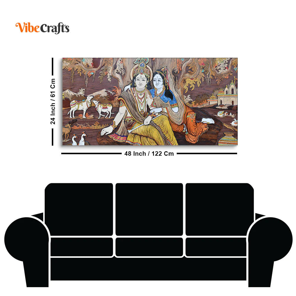 Eurotex Radha Krishna, Canvas Printed, Beautiful Simple Wall Paintings Eurotex
