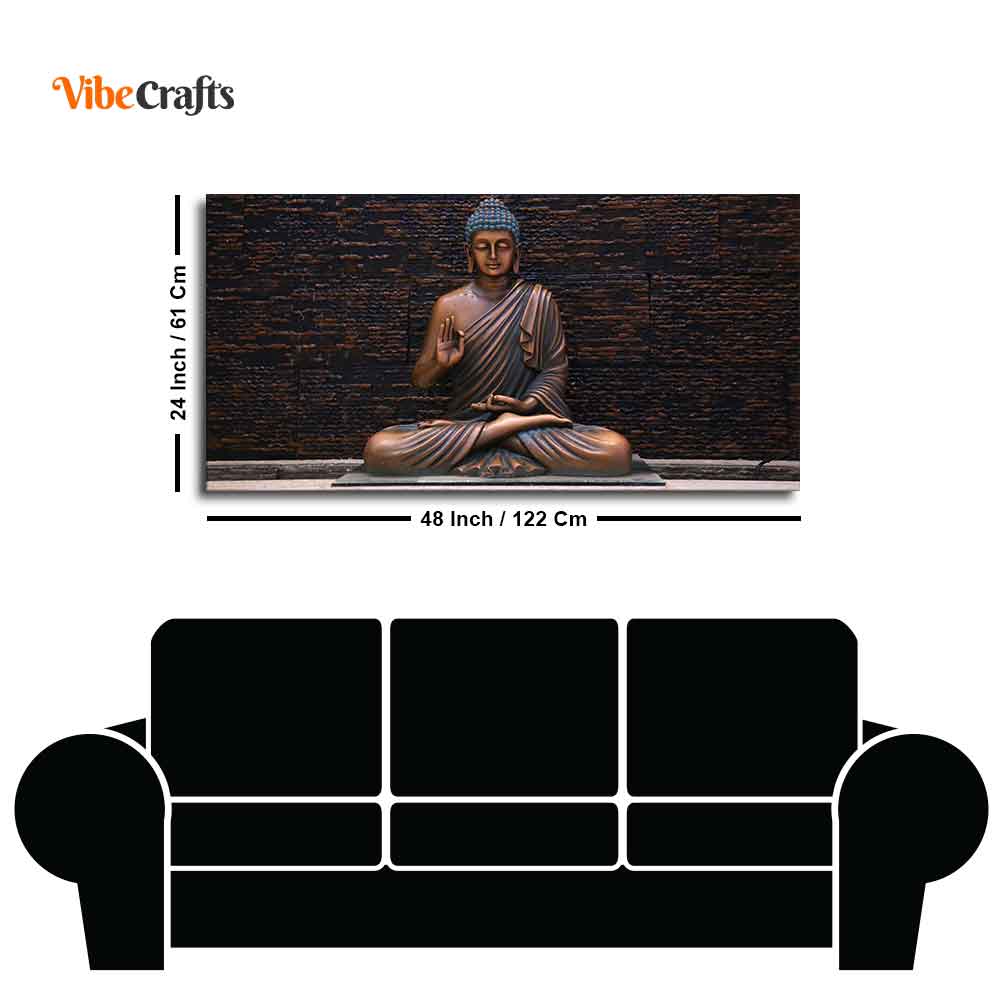 Eurotex Lord Buddha Meditating Statue, Canvas Printed, Beautiful Wall Paintings Eurotex