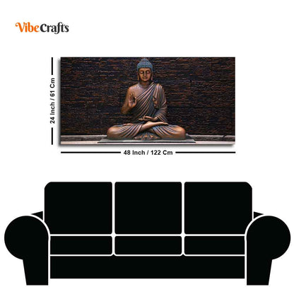 Eurotex Lord Buddha Meditating Statue, Canvas Printed, Beautiful Wall Paintings Eurotex