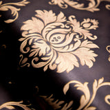 Eurotex Damask Design, Black Golden, Peel and Stick, Self Adhesive Wallpaper - (45 cm x 300cm) Eurotex