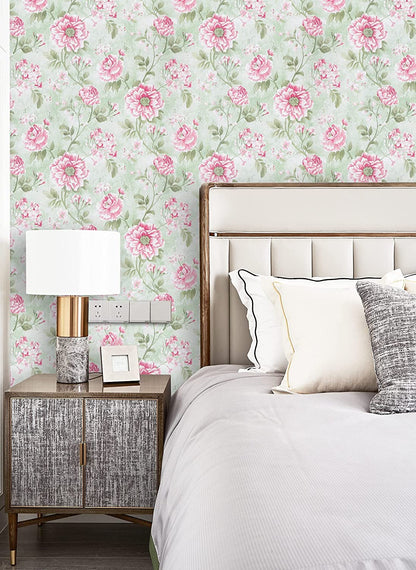 Eurotex Self Adhesive Removable Peel and Stick Wallpaper 45 x 300 cm (Pink Spring Cherry) Eurotex
