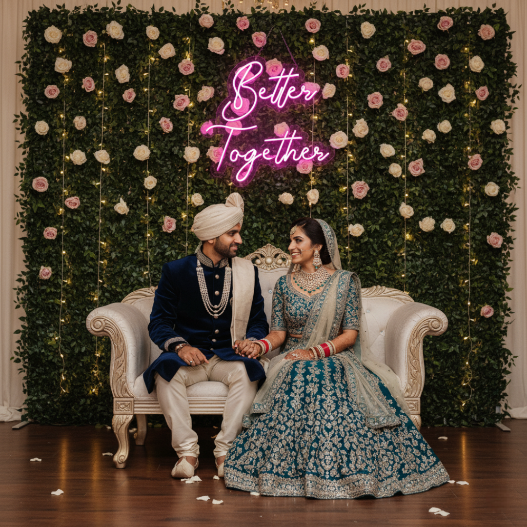 Better Together Neon Light for Wedding – Custom LED Couple Sign by Eurotex for Wedding Decor, Reception, and Bedroom Wall Decor (17x18 In)