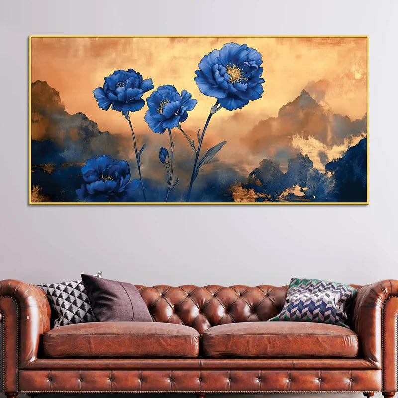 Abstract Floral Wall Art Canvas Painting | Framed Canvas Wall Art for Home Decoration