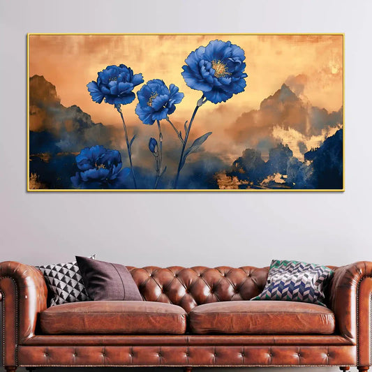 Abstract Floral Wall Art Canvas Painting | Framed Canvas Wall Art for Home Decoration